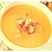 Суп гороховый с копченостями, крем-пюре с гренками быстрого приготовления (1 порция) 